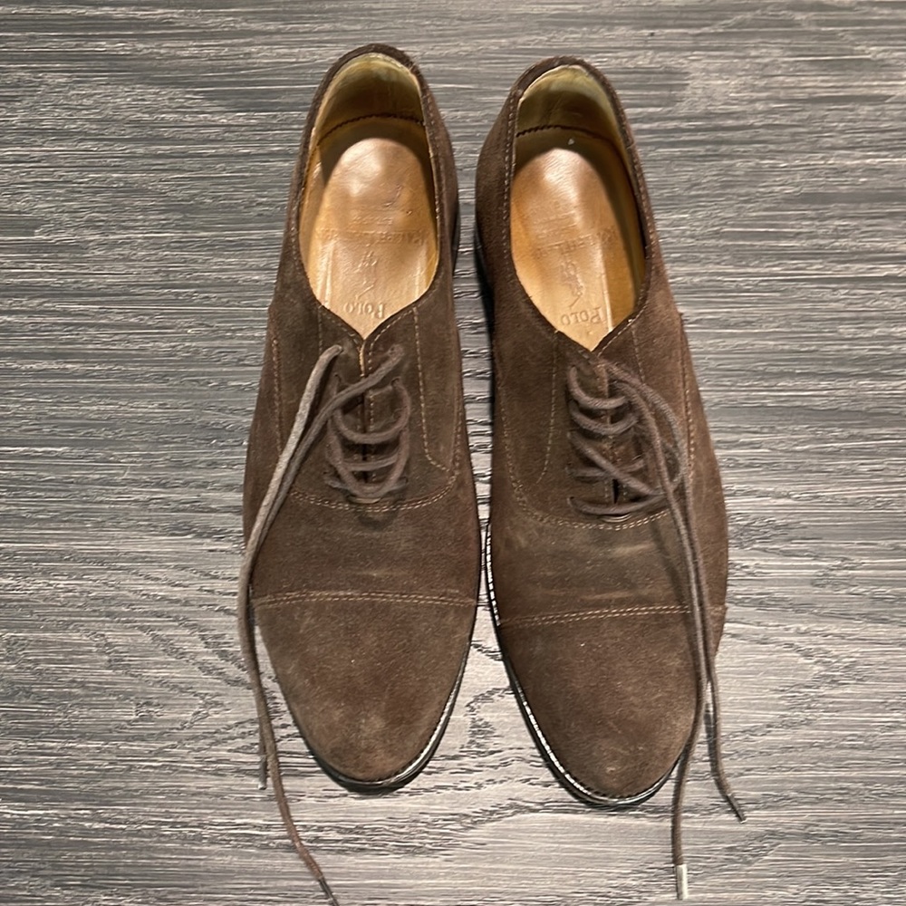 POLO RALPH LAUREN SUEDE CAP TOE SHOES SIZE 8 1/2D - Picture 3 of 8